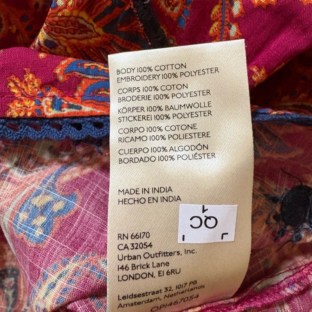 NWT Anthropologie Bare Deco Beaded & Embroidered Babydoll Tank Red Cropped - Picture 11 of 13